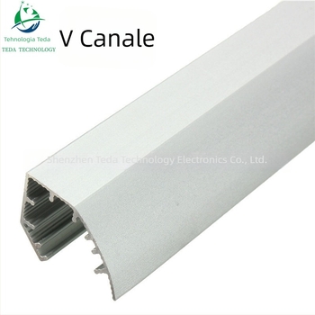 Carcasă pentru bandă LED cu canal în formă de V din aluminiu; corp din aluminiu; compatibil cu SMD patch; tehnologie de prelucrare: Da