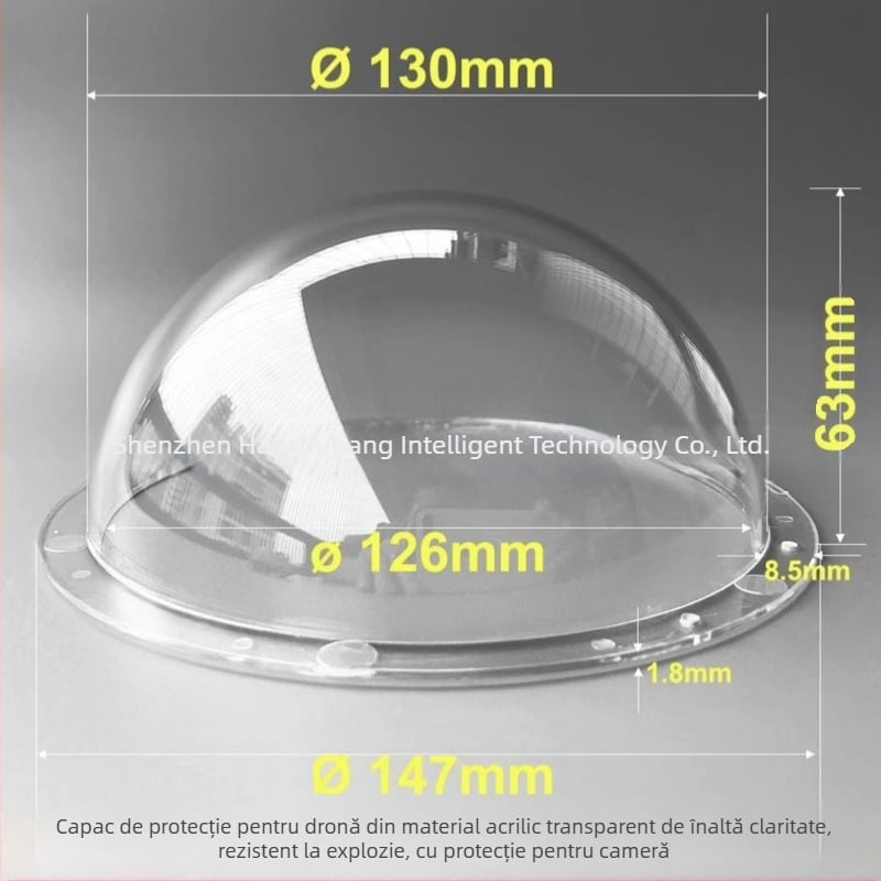 Capac sferic pentru cameră de supraveghere, material PC, montaj exterior, accesoriu pentru dronă, temperatură de funcționare 45°C