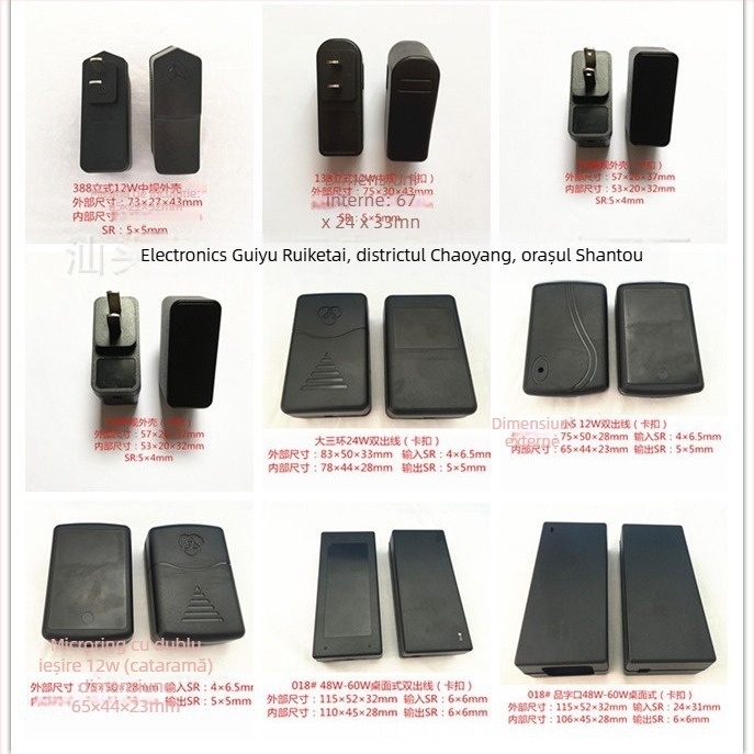 Carcasă pentru încărcător 24W/36W cu ieșire dublă, carcasă de birou cu încuietoare, PC+ABS