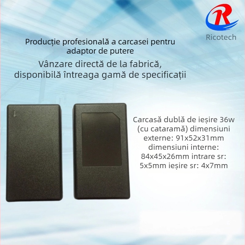 Carcasă pentru încărcător 24W/36W cu ieșire dublă, carcasă de birou cu încuietoare, PC+ABS