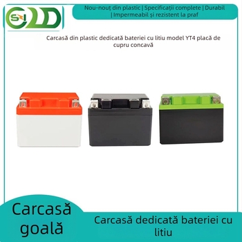 YT4 Carcasă pentru baterie Li-ion cu placă de cupru concavă, ABS protecție 12V 4Ah
