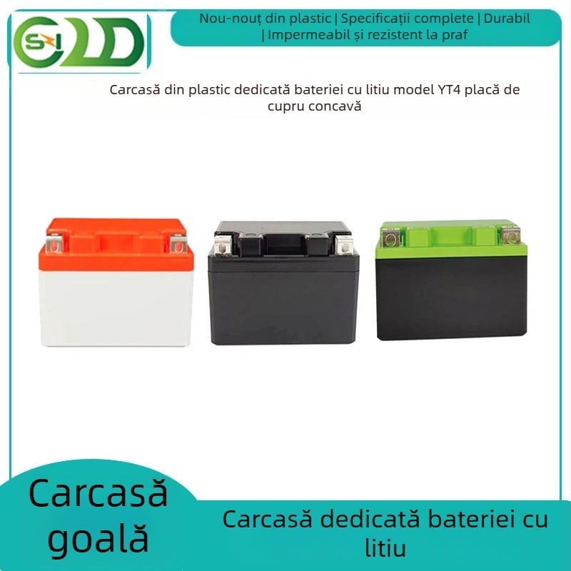 YT4 Carcasă pentru baterie Li-ion cu placă de cupru concavă, ABS protecție 12V 4Ah