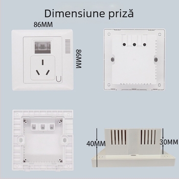 Carcasă pentru priză inteligentă încorporabilă 16A - PC ignifug, carcasă electronică, Brand Yihong