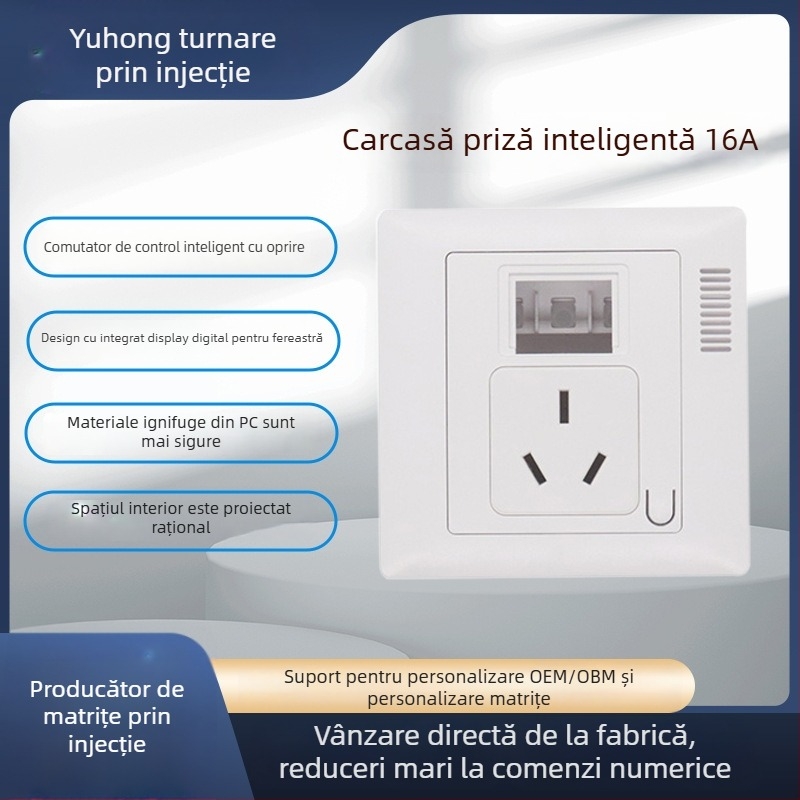 Carcasă pentru priză inteligentă încorporabilă 16A - PC ignifug, carcasă electronică, Brand Yihong