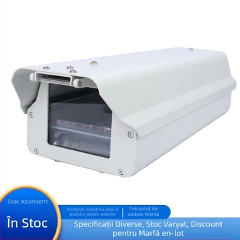 Carcasă de protecție din aluminiu pentru cameră de supraveghere — exterior, pătrată, montaj pe perete, rezistentă la apă și praf, cu accesorii scut și scut balon