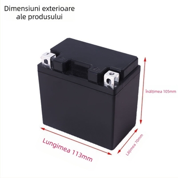 Baterie de motocicletă Li-ion YTX5, carcasă baterie, 12V 5Ah, carcasă din plastic monobloc încorporată