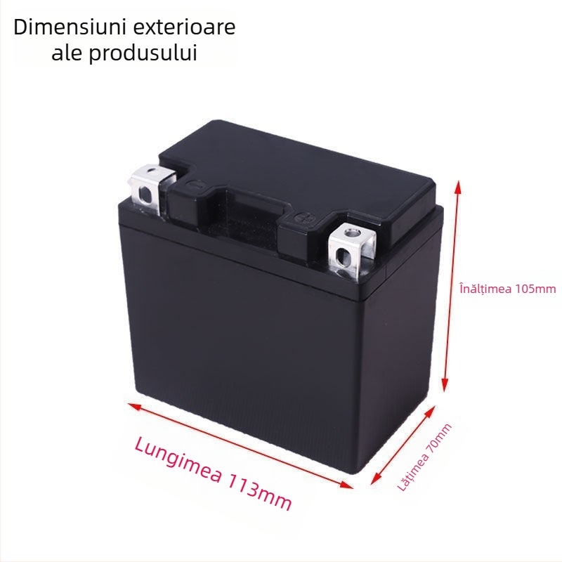 Baterie de motocicletă Li-ion YTX5, carcasă baterie, 12V 5Ah, carcasă din plastic monobloc încorporată
