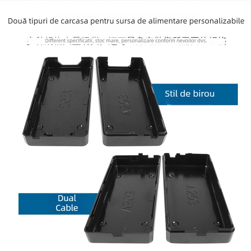 Carcasă pentru adaptorul de alimentare al laptopului, model desktop cu dublă ieșire, material PC/PC+ABS