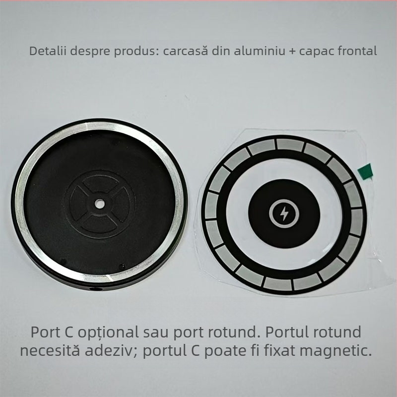 Carcasă de încărcare wireless pentru mașină, suport din aliaj de aluminiu, model TCZ-075