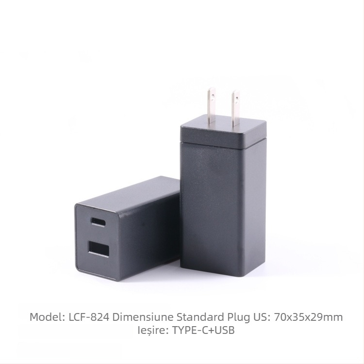 Carcasă GaN de 65W pentru încărcător, cu picior fix, carcasă din plastic USB, model LCF-824