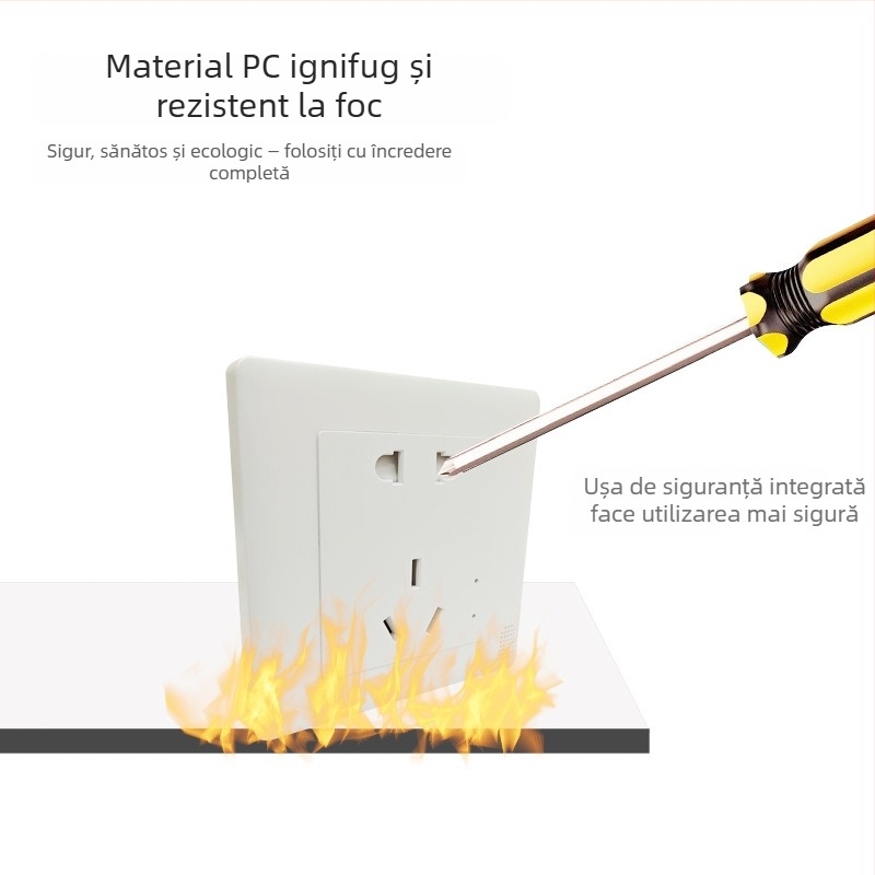 Carcasă încastrată în perete pentru priză tip 86 – Generation Socket Shell, material PC ignifug, închidere electrică