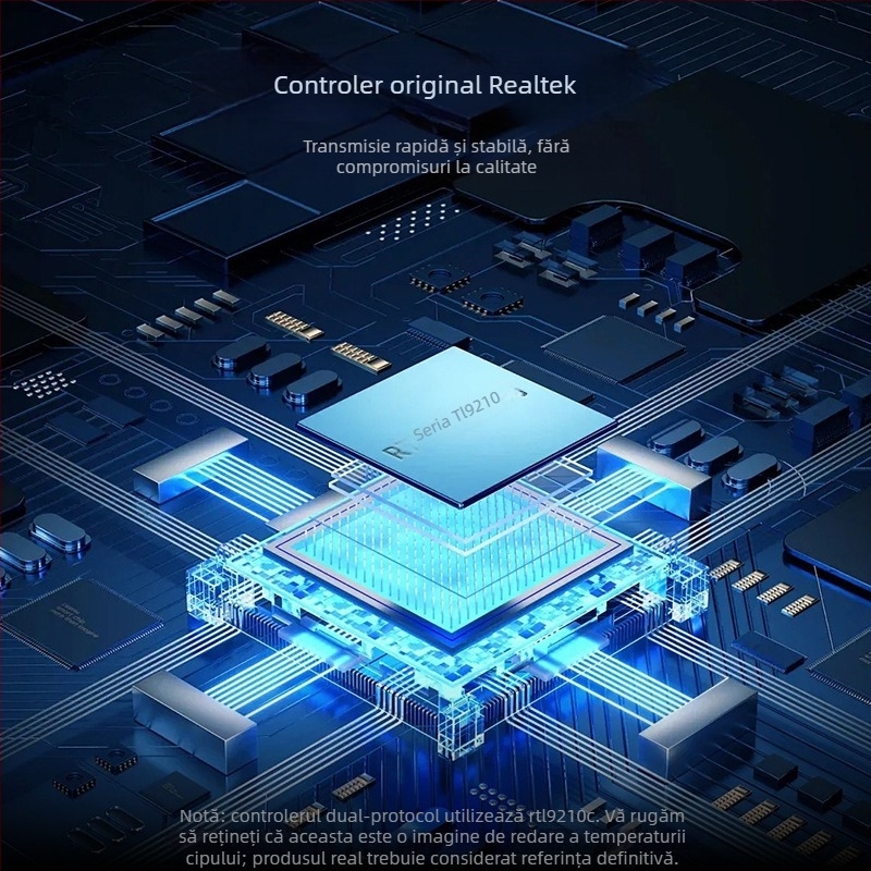 Carcasă externă SSD M.2 NVMe NGFF, USB-C, cu suport pentru NVMe și NGFF, aluminiu, 8TB, USB 3.2 Gen2