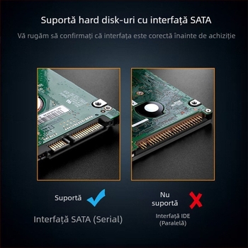 Carcasă externă SSD SATA de 2,5 inch, USB 3.0, ABS, până la 4 TB, portabil
