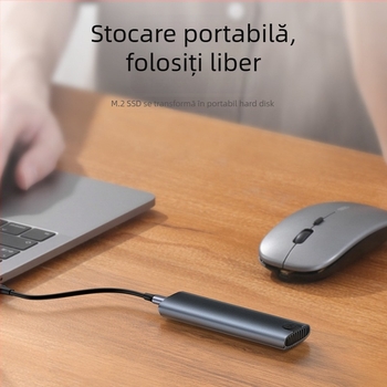 Carcasă externă M.2 SSD cu protocol dublu, USB 3.1 Type-C, disipare căldură din aliaj de aluminiu, 2 TB