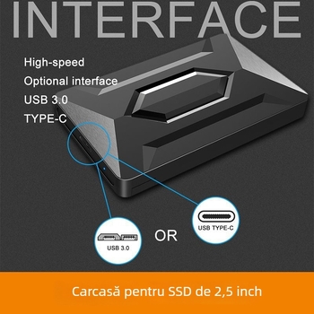 Carcasă externă HDD USB 3.0 SATA, instalare fără instrumente