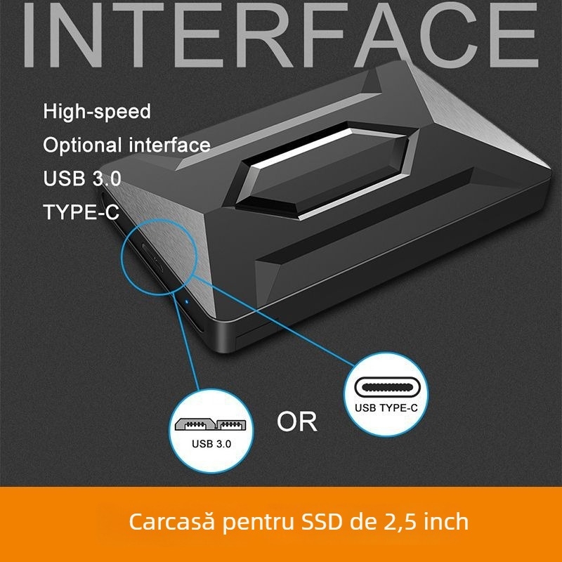 Carcasă externă HDD USB 3.0 SATA, instalare fără instrumente