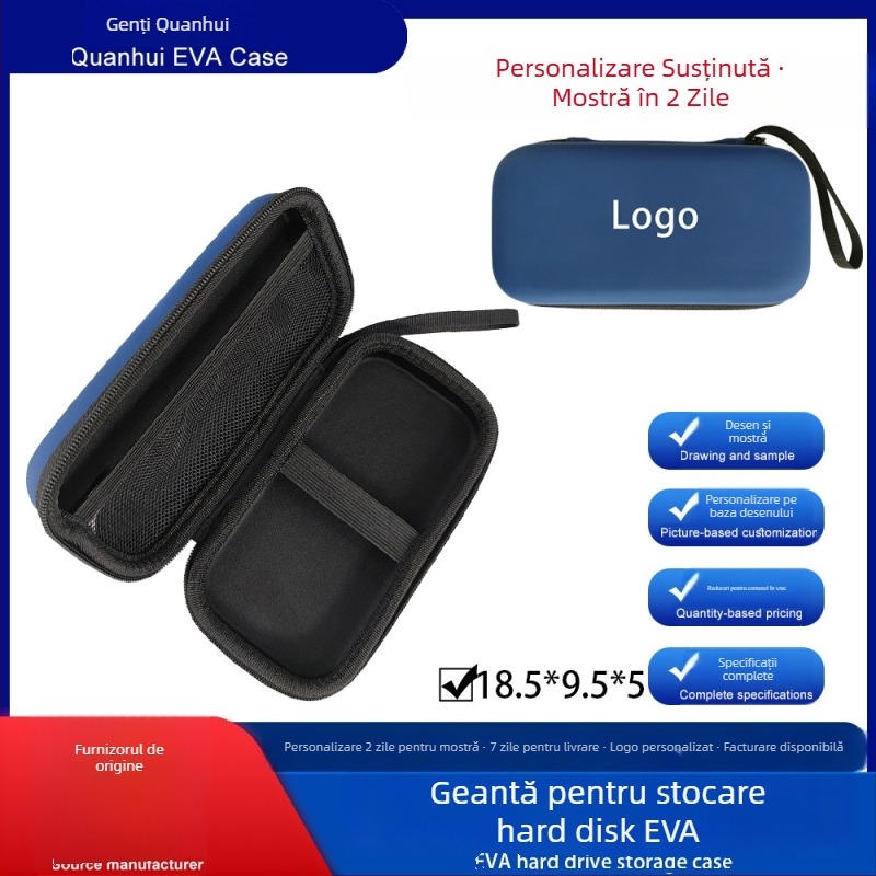 Quanhui QH-008 Carcasă portabilă pentru hard disk PU+EVA, origine Dongguan, capacitate 5 kg, procesare personalizabilă.