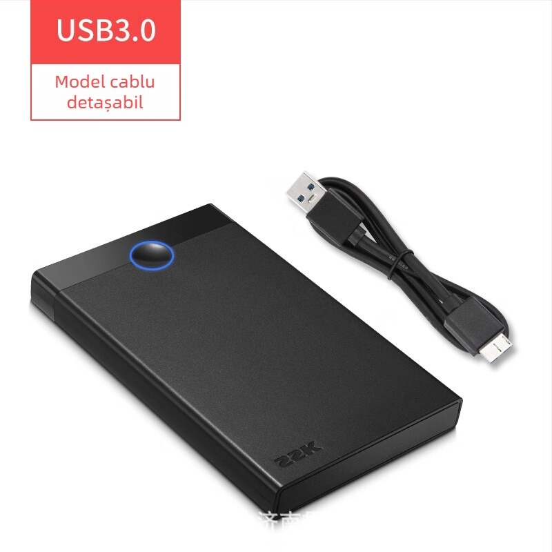 Carcasă externă pentru hard disk USB 3.0 SATA, din plastic, suport până la 6 TB, viteză 450 MB/s