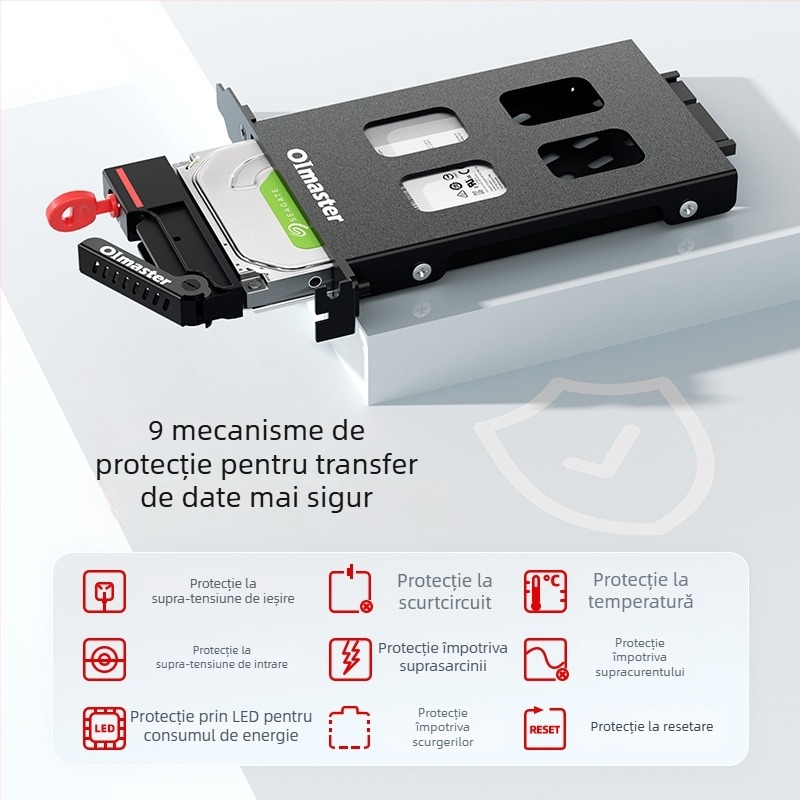 Carcasă PCI pentru un singur hard disk, cu sertar de extras încorporat, compatibilă cu discuri 2,5'' SATA/SSD; interfață SATA, 6Gbps, corp metalic, până la 6TB.