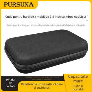 Husă desktop pentru HDD de 3,5 inch – protecție la șocuri, material EVA, model Y35SNB, compatibil cu HDD de 3,5 inch