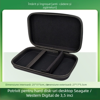 Husă desktop pentru HDD de 3,5 inch – protecție la șocuri, material EVA, model Y35SNB, compatibil cu HDD de 3,5 inch