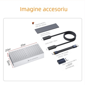 Carcasă externă NVMe SSD USB4 – Maihelun 8143, aliaj de aluminiu, USB4 40Gbps, până la 8TB, 3800 MB/s