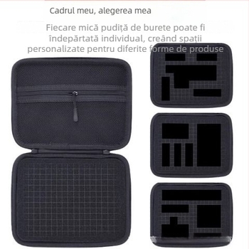 Etui DIY pentru depozitare digitală cu organizare internă personalizabilă – pentru HDD extern, sursă de alimentare, mouse și cameră; model 8686, cod 4589, material: materiale compozite