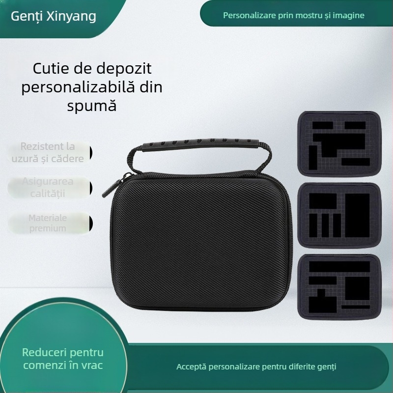Etui DIY pentru depozitare digitală cu organizare internă personalizabilă – pentru HDD extern, sursă de alimentare, mouse și cameră; model 8686, cod 4589, material: materiale compozite
