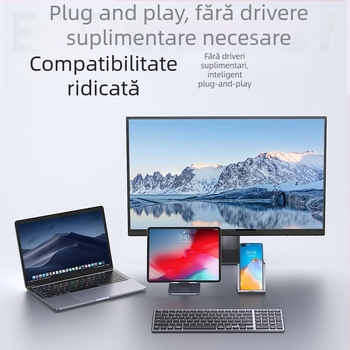 Hub USB 2.0 cu 4 porți H031, întrerupătoare independente, 480 Mbps, cablu 0,3 m, fără alimentare externă