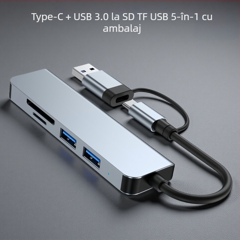 Dock Type-C 3.0 cinci în unu cu sloturi SD și TF pentru laptop și telefon