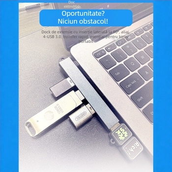 Dock USB-C 3-in-1 cu porturi USB 3.0 flexibile