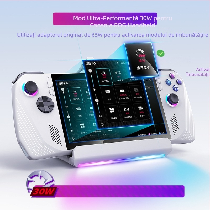 ROG dock portabil RGB USB-C hub multiport, transfer 10Gbps, cablu 26 cm, fără alimentare externă, suport 1–6 porturi