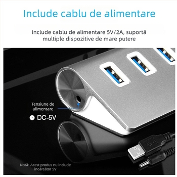 Hub USB 3.0 din aluminiu, 7 porturi