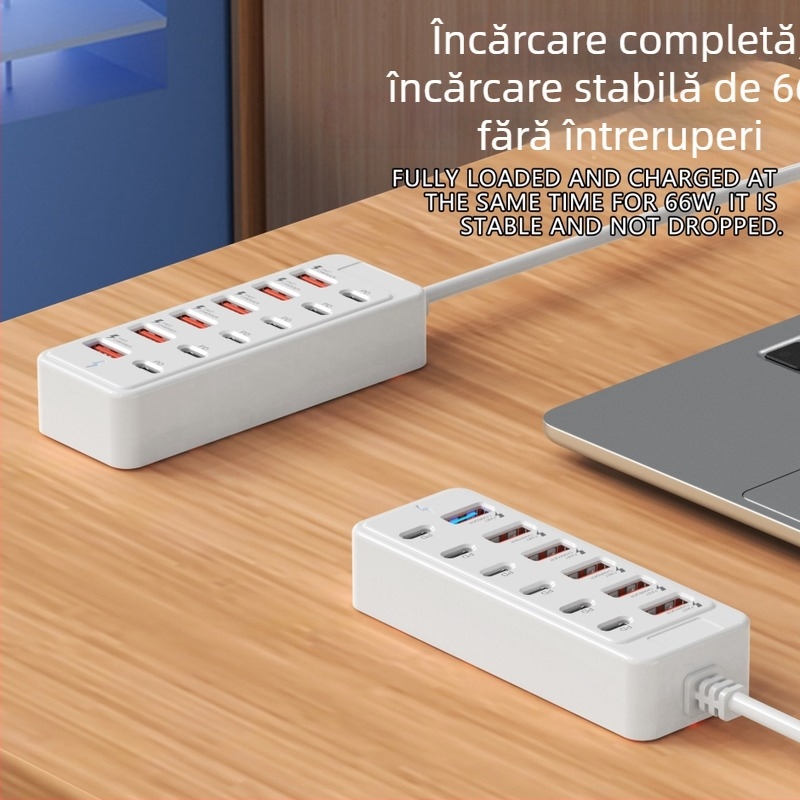 Stație docking Type-C cu 12 porturi, hub USB 2.0, alimentare 66W, cablu de 1 m, model xyd-002