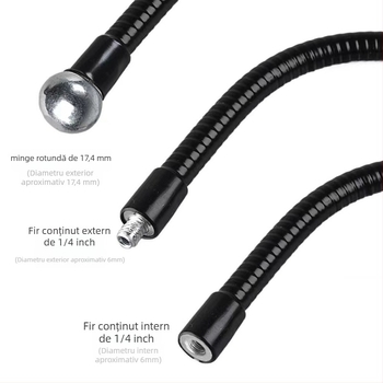 Suport de podea pentru cameră de telefon mobil, cu furtun metalic flexibil, rotativ și pliabil, filet de 1/4 inch, stil universal.