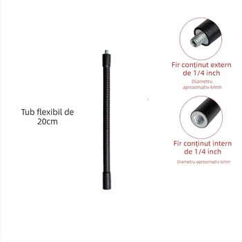 Suport de podea pentru cameră de telefon mobil, cu furtun metalic flexibil, rotativ și pliabil, filet de 1/4 inch, stil universal.