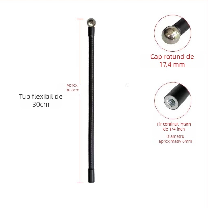 Suport de podea pentru cameră de telefon mobil, cu furtun metalic flexibil, rotativ și pliabil, filet de 1/4 inch, stil universal.
