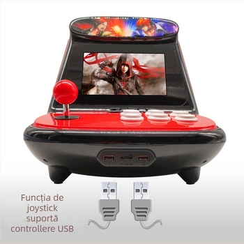 NJ-2000 Consolă portabilă retro de jocuri arcade cu joystickuri duale, compatibilă USB-PC, fără fir