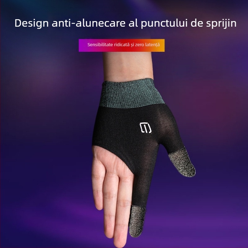 Manșete argintii G1 pentru jocuri pe mobil – pentru două degete, ultra-subțiri, rezistente la căldură, anti-transpirație, fibră de carbon, versiune actualizată