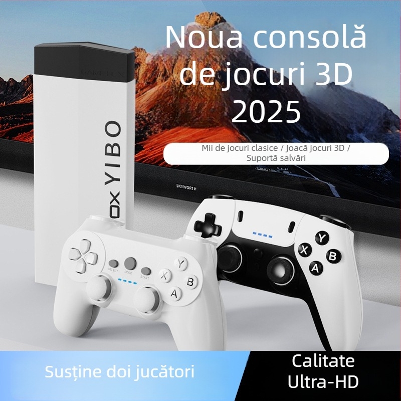 Consolă de jocuri pentru casă H10, 128 GB memorie, HDMI, 2.4G wireless, pentru doi jucători