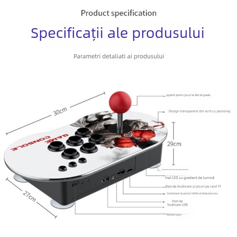 Consolă de jocuri retro M9 cu memorie 64G/128G/256G, interfață USB wireless, pentru doi jucători