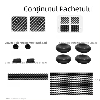 PGTECH Set protecție SteamDeck OLED — dopuri de praf, etichete pentru panoul tactil și capace din silicon pentru joystick (Compatibil cu SteamDeck OLED/SteamDeck, 27 g)