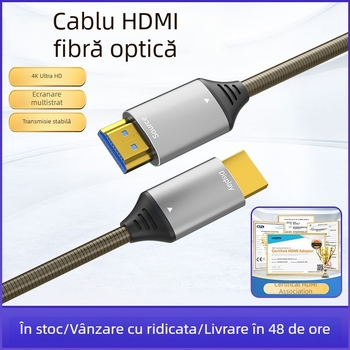 Cabl HDMI 2.0, 4K, cupru galvanizat, conectori placați cu aur, cablu HDMI cu fibră optică, 60 Hz