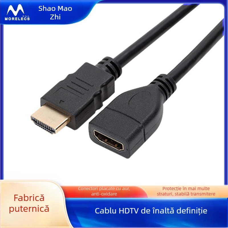 Cablu HDMI prelungire M–F – linie HDTV, ML-HDTV, cupru, placat cu aur, compatibil cu decodor