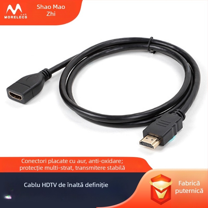 Cablu HDMI prelungire M–F – linie HDTV, ML-HDTV, cupru, placat cu aur, compatibil cu decodor