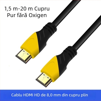 Cablu HDMI din cupru pur, 1,5 m, HDMI 1.4, pentru conectarea la computer, televizor, monitor și proiector
