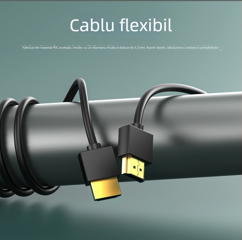 Cablu HDMI ultrascurt 2.0, pentru monitor 4K, 10 cm