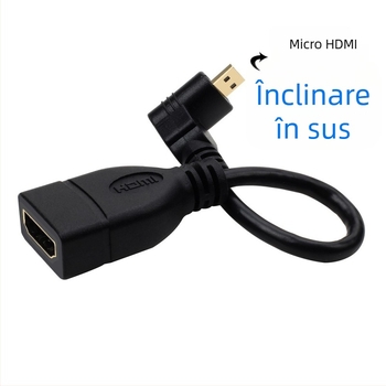 Adaptor Micro HDMI către HDMI, Micro HDMI la HDMI standard, suportă HDMI 2.0/1.4 și 4K
