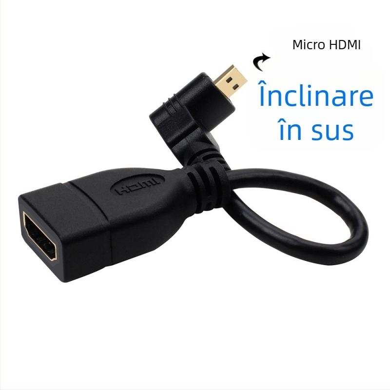 Adaptor Micro HDMI către HDMI, Micro HDMI la HDMI standard, suportă HDMI 2.0/1.4 și 4K