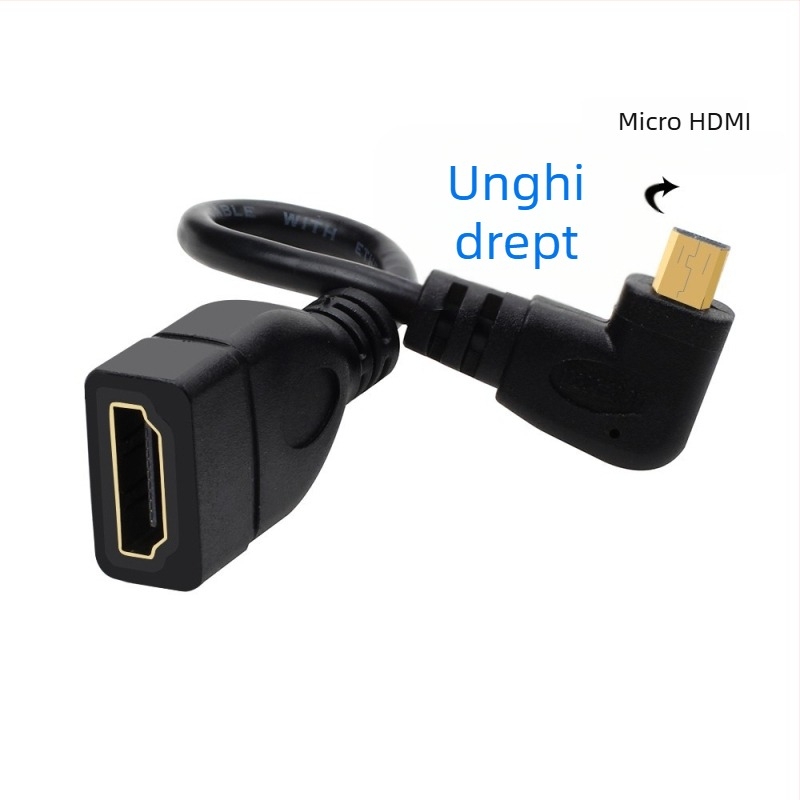 Adaptor Micro HDMI către HDMI, Micro HDMI la HDMI standard, suportă HDMI 2.0/1.4 și 4K